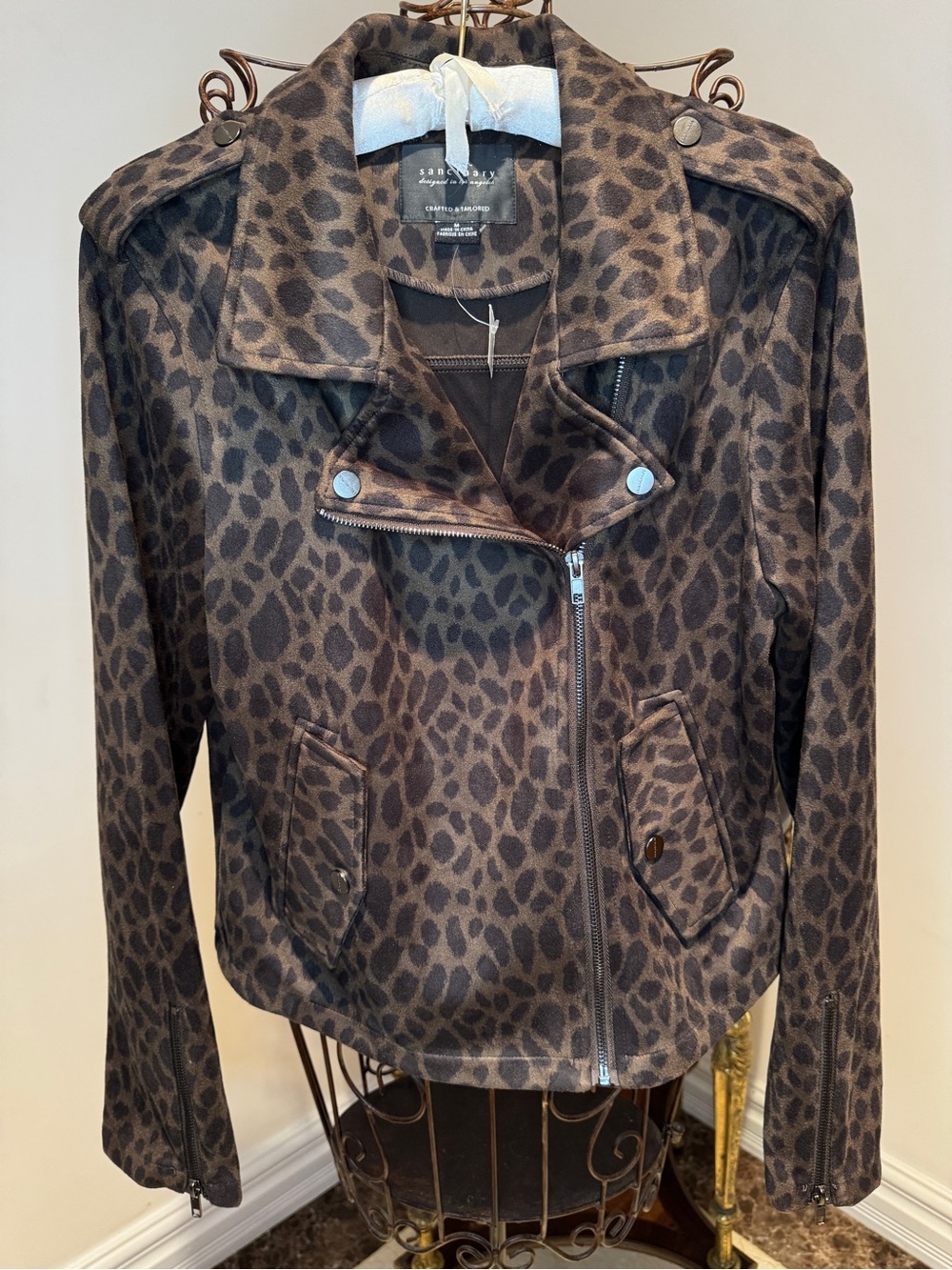 Sanctuary Cheetah Print Moto Jacket